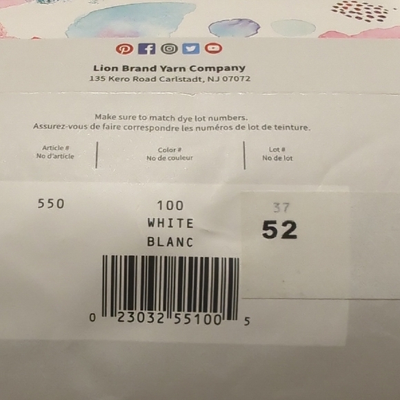 2- Lion Brand Pound of Love Yarn in White - Picture 4 of 4